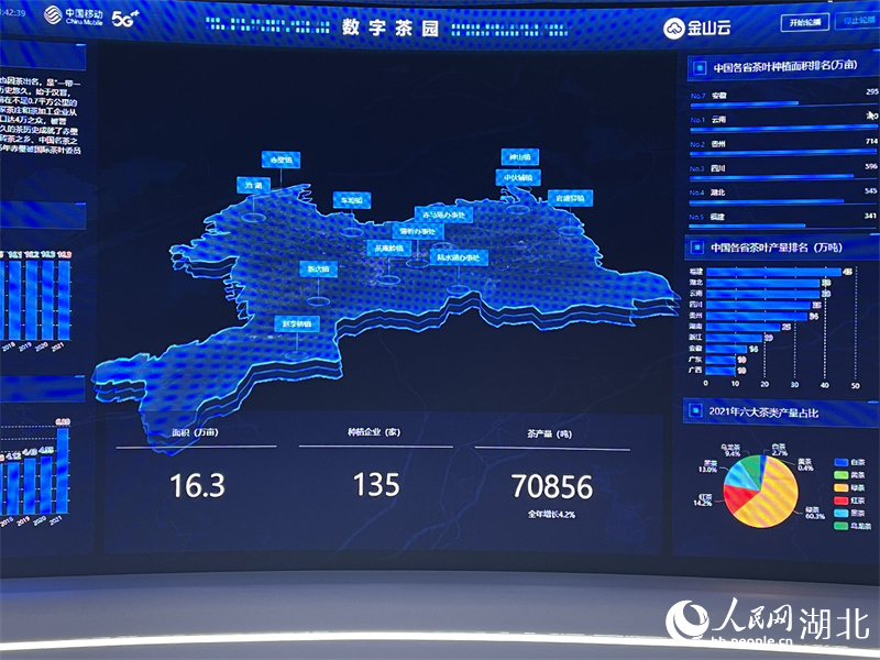數(shù)字茶園監(jiān)測(cè)平臺(tái)。人民網(wǎng) 關(guān)喜艷攝