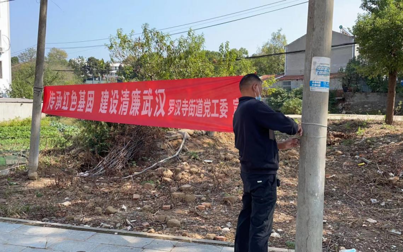 研子社區(qū)清廉橫幅懸掛。盧聰攝