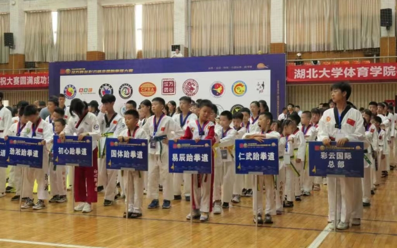500多名青少年武漢競技跆拳道。