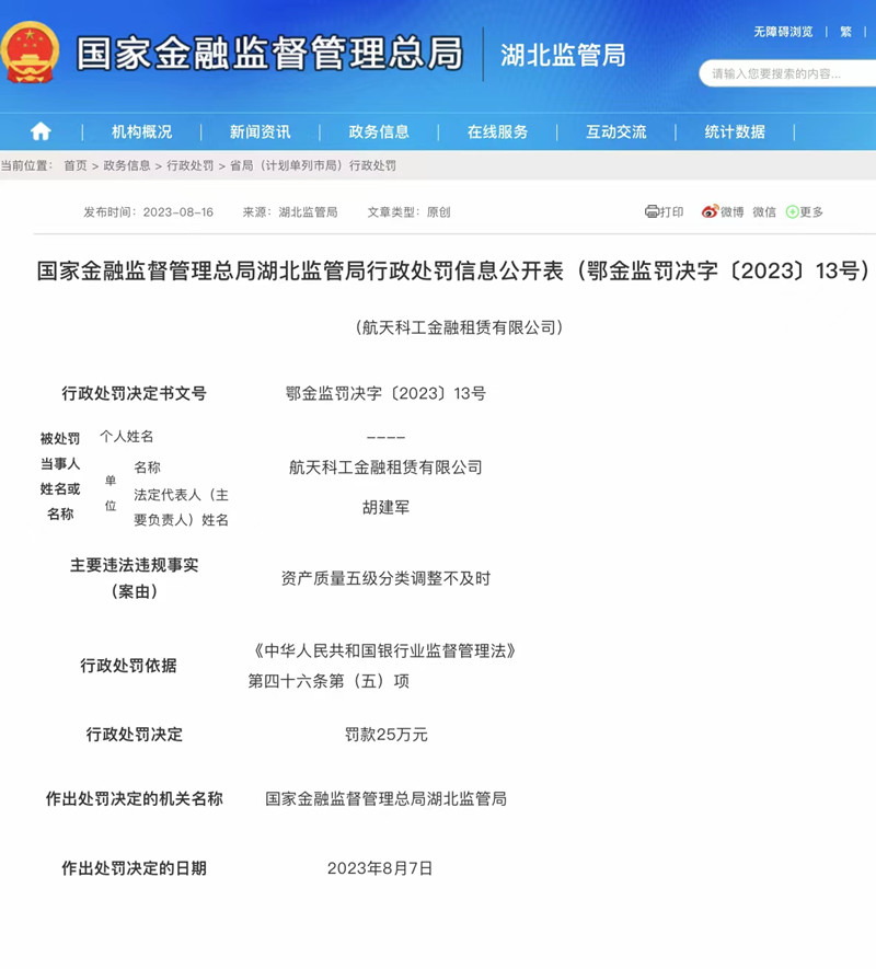 行政處罰信息公開表截圖。