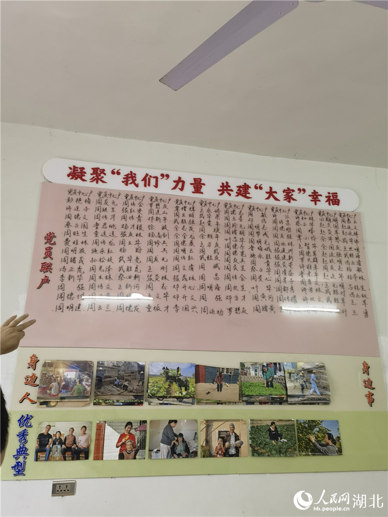 咸寧市嘉魚縣潘家灣鎮(zhèn)肖家洲村“黨員聯(lián)戶”公示。人民網(wǎng) 周雯攝