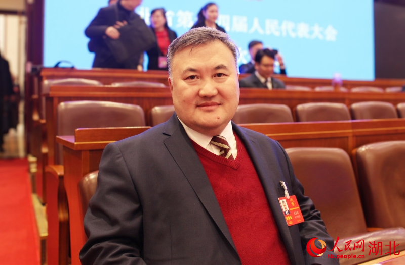 湖北省人大代表，中國移動湖北公司黨委書記、董事長、總經(jīng)理魏春輝。人民網(wǎng)記者 張沛攝