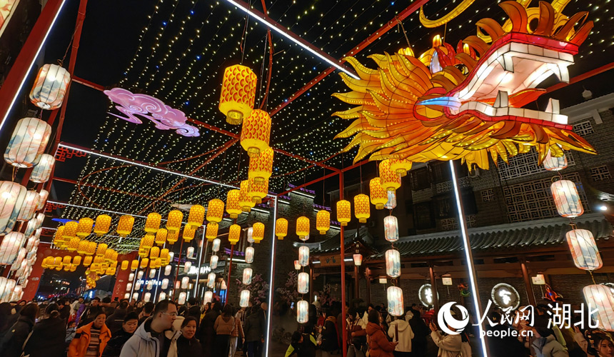 龍形彩燈吸引游客駐足。人民網(wǎng)記者 郭婷婷攝