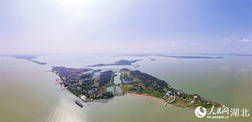 梁子湖中的梁子島。人民網(wǎng)記者 周倩文攝 