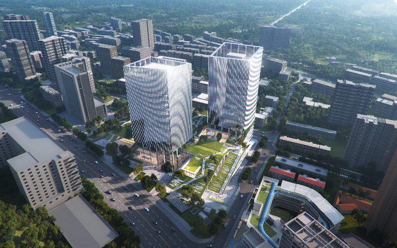 小洪山科學(xué)城鳥瞰效果圖。