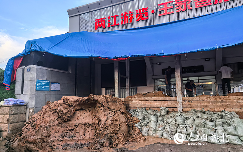 6月30日，兩江游覽·王家巷旅游碼頭正在防汛加固中。人民網(wǎng)記者 周雯攝