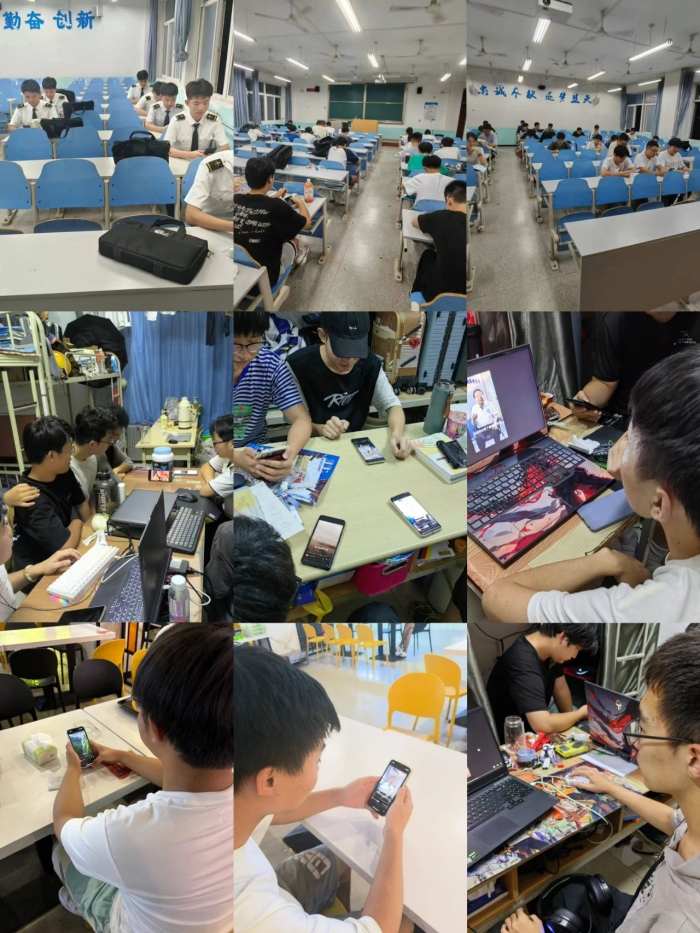 同學(xué)們正在觀看思政大課。西安航空學(xué)院馬克思主義學(xué)院供圖