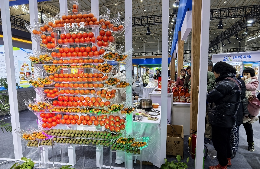 柑橘搭建的“黃鶴樓”。