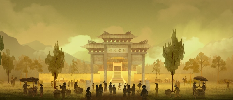 AI還原唐崖土司城昔日風(fēng)貌。